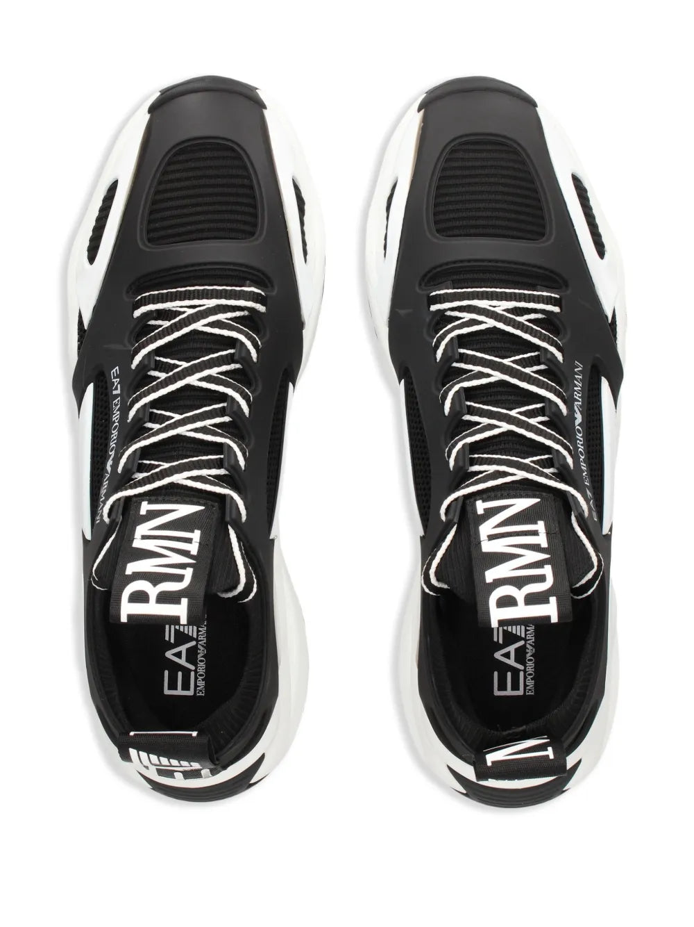 Men's Ea7 Emporio Armani Sneakers With Mesh Panels Black Sneakers