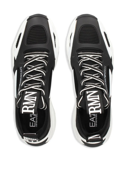 Men's Ea7 Emporio Armani Sneakers With Mesh Panels Black Sneakers