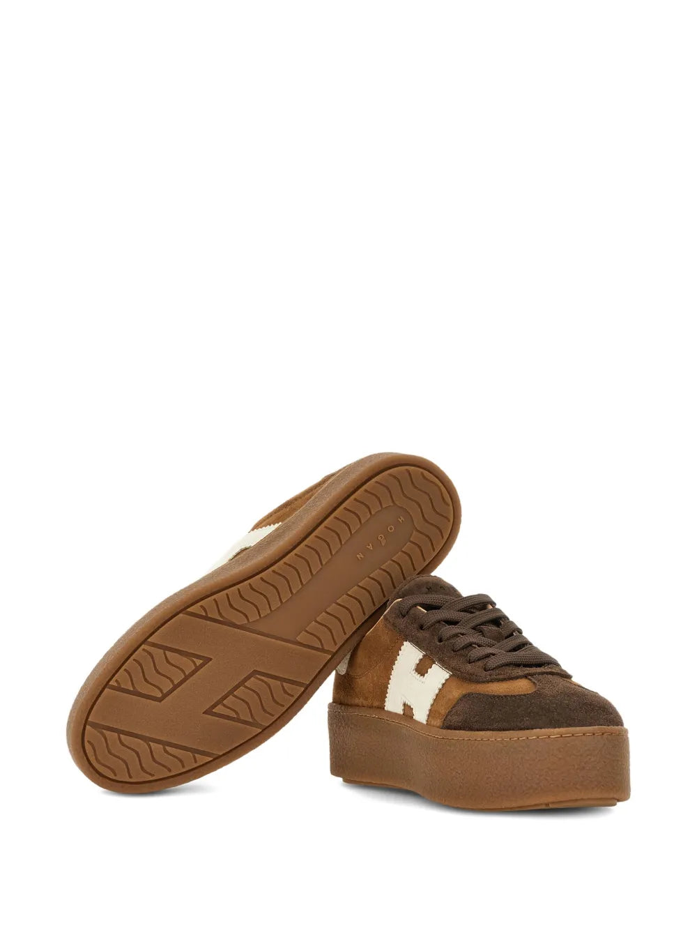 Men's Hogan Cool Suede Platform Brown Sneakers
