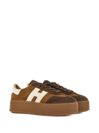 Men's Hogan Cool Suede Platform Brown Sneakers