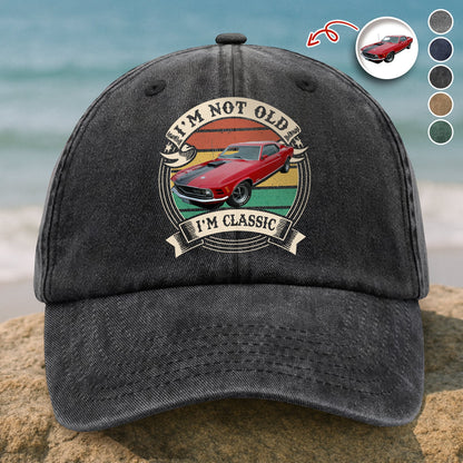 This Is How I Roll - Custom Car Photo Route 66 Vintage Washed Denim Baseball Cap