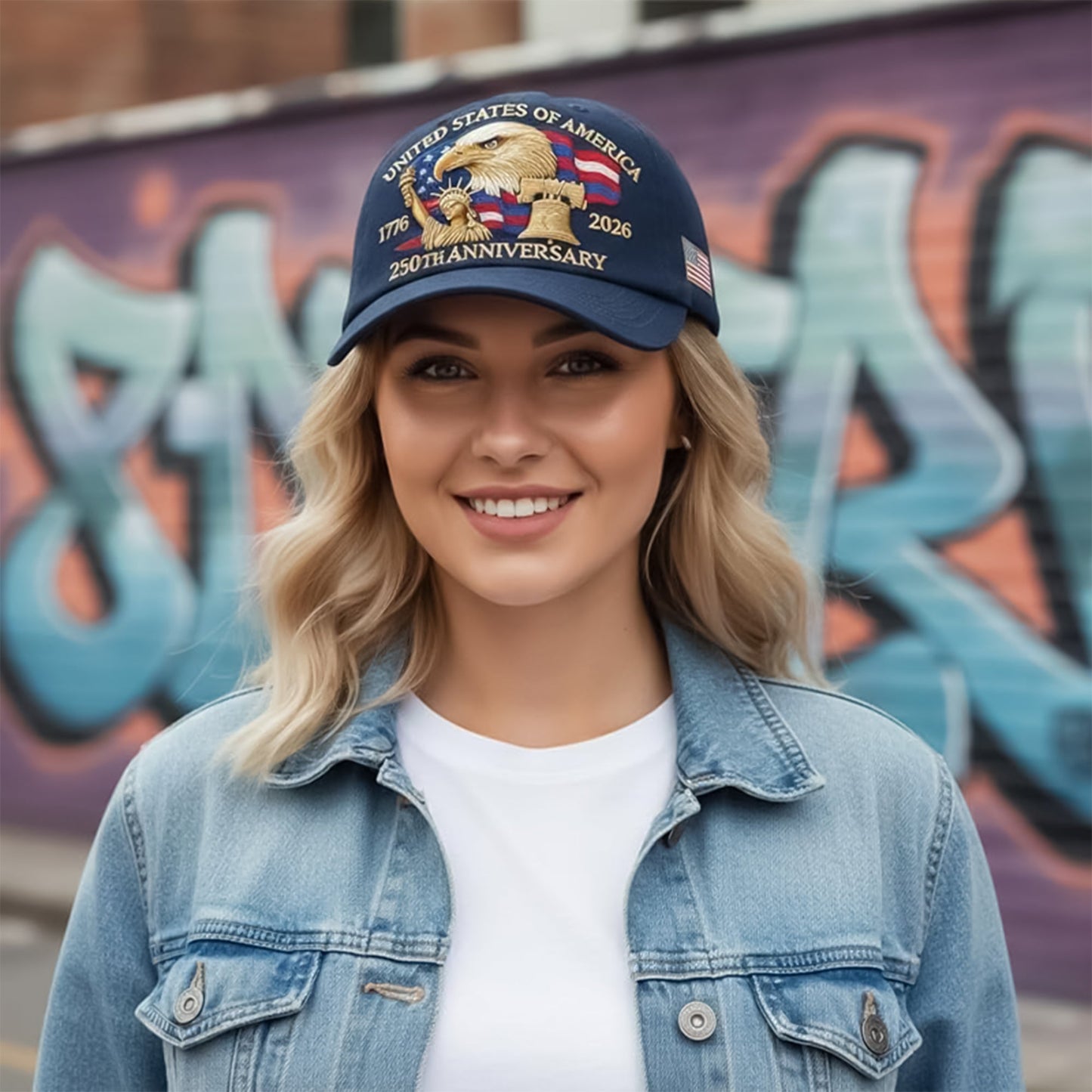 Bald Eagle United States Of America 250th Anniversary Embroidered Cap