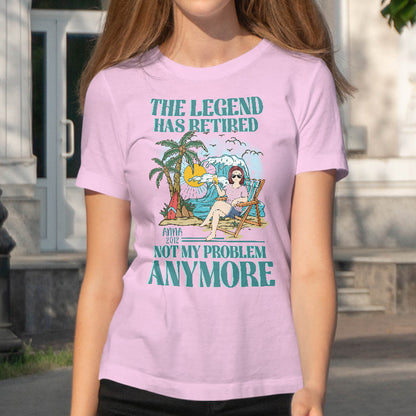 The Legend Has Retired - Personalized Customized T-shirt - Retirement Gift For Dad, Mom, Grandpa, Grandma