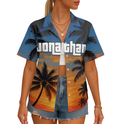 Custom Photo Sunset Tropical  - Personalized Customized Hawaiian shirt