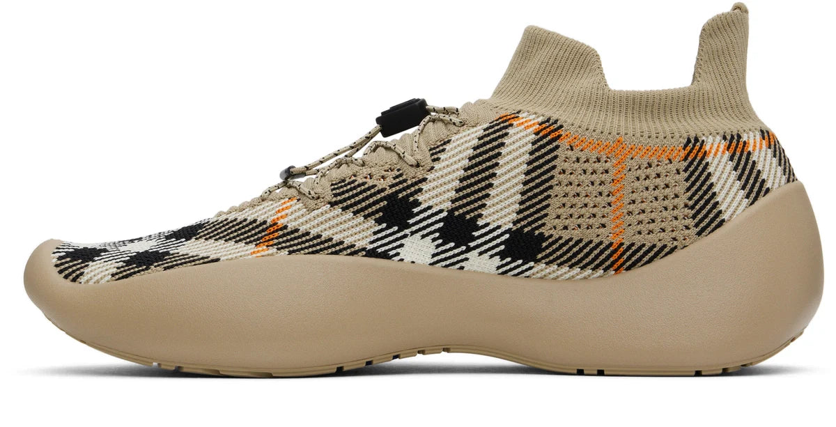 Men’s Burberry burbery Neptune Check Knit Sand Ip Check Sneakers