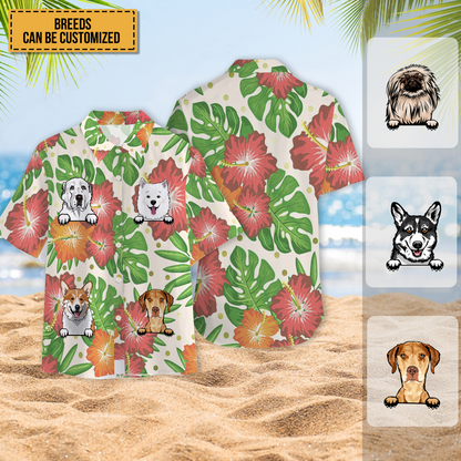 Cute Dog Theme Summer Dog Love - Personalized Customized Hawaiian shirt