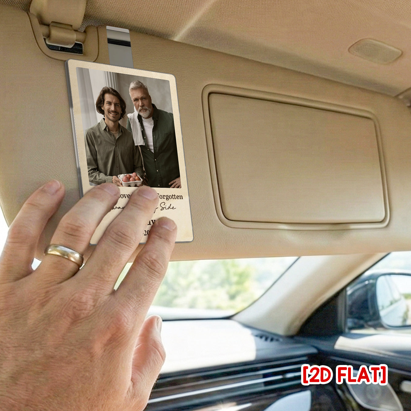 Custom Photo Always By My Side - Personalized Car Visor Clip - Special Gift For Family Members, Dad, Mom