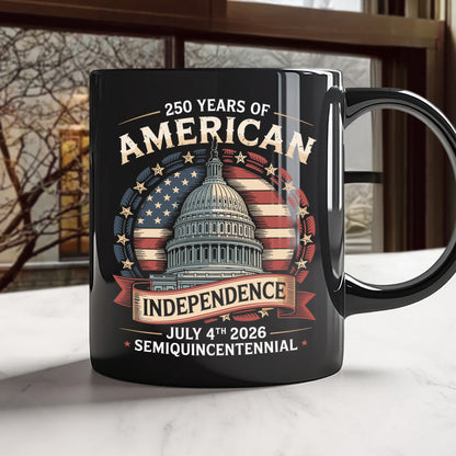 250 Years Of America Black Mug