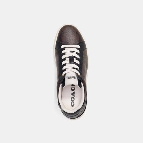 Men's Coach Clip Low-Top Skateboard Mahogany Black Sneakers