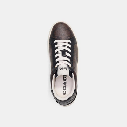 Men's Coach Clip Low-Top Skateboard Mahogany Black Sneakers