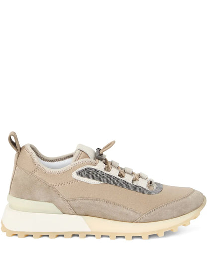 Men’s Brunello Cucinelli Mesh Beige Sand Sneakers