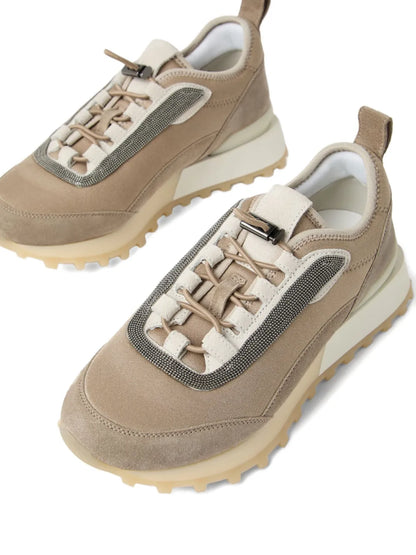 Men’s Brunello Cucinelli Mesh Beige Sand Sneakers