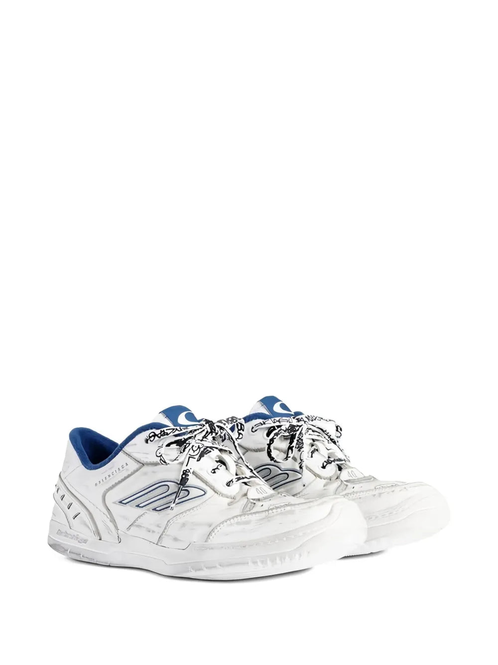 Men' Balenciaga Hamptons Worn-out Trainers White Sneaker