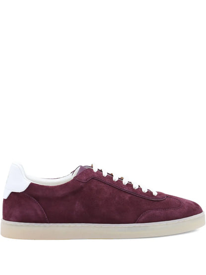 Men’s Brunello Cucinelli Suede Bordeaux Sneakers