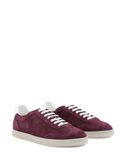 Men’s Brunello Cucinelli Suede Bordeaux Sneakers