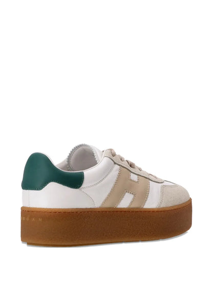 Men's Hogan Cool Suede Platform Natural White Sneakers