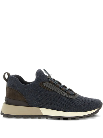 Men’s Brunello Cucinelli Mesh Navy Blue Sneakers