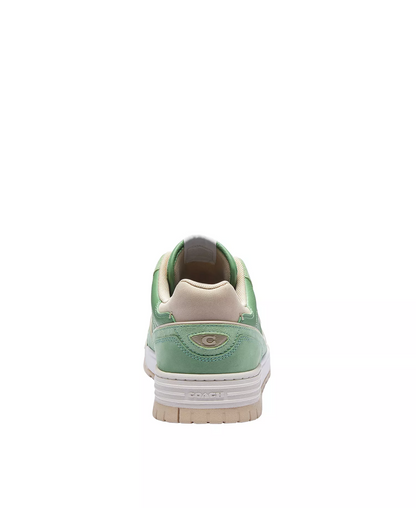 Men's COACH SoHo Leather Lace-Up Casual Green Sneakers