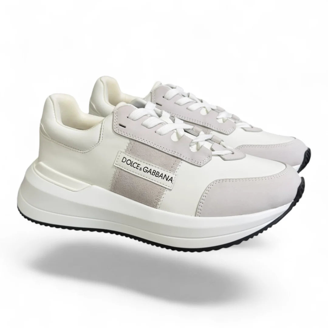 Men's Dolce & Gabbana Low-Top Platform White Sneakers
