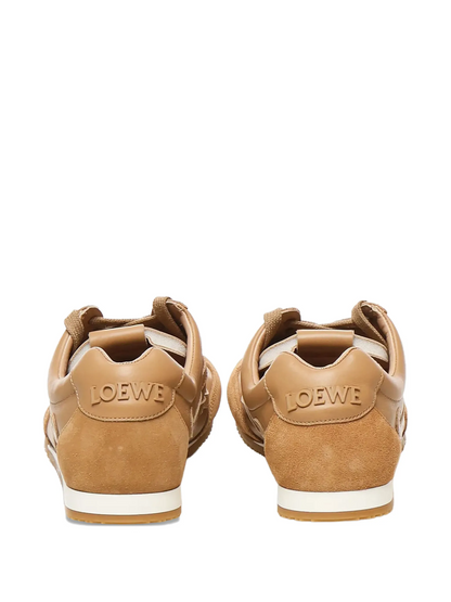 Men' Loewe Ballet Runner 2.0 In Nylon And Calfskin Beige Sneaker