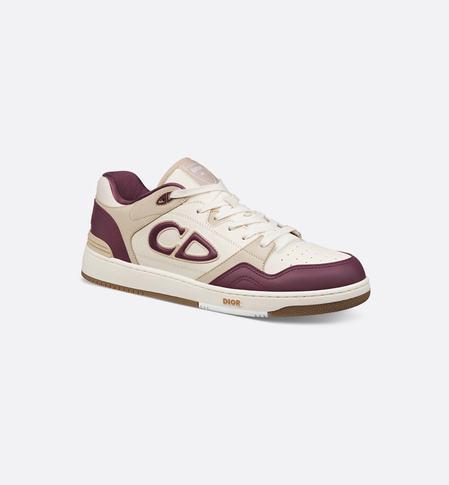 Men's Dior B57 Low-Top Burgundy Cream Sneakers