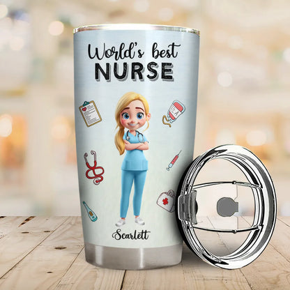 3D Effect World's Best Nurse - Personalized Tumbler