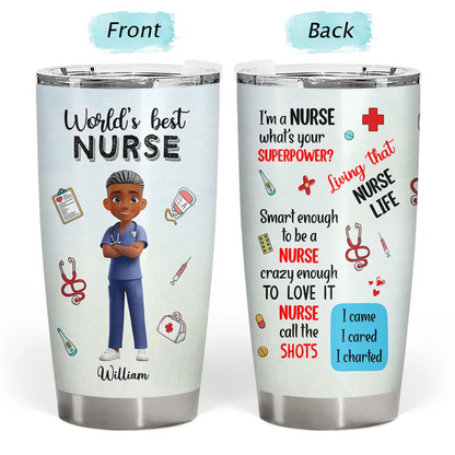 3D Effect World's Best Nurse - Personalized Tumbler