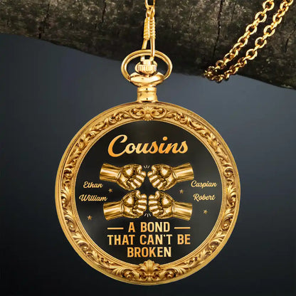 3D Metal Effect Brothers A Bond That Can't Be Broken - Personalized Pocket Watch