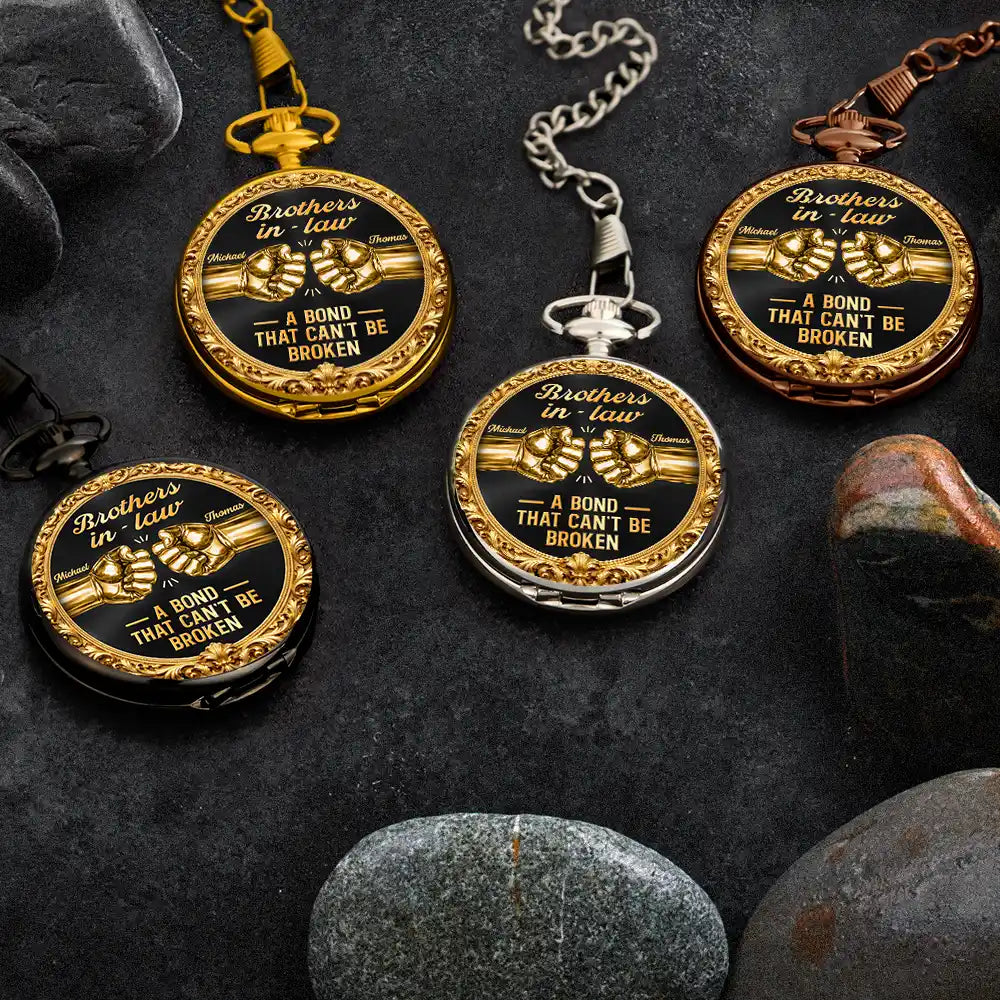 3D Metal Effect Brothers A Bond That Can't Be Broken - Personalized Pocket Watch