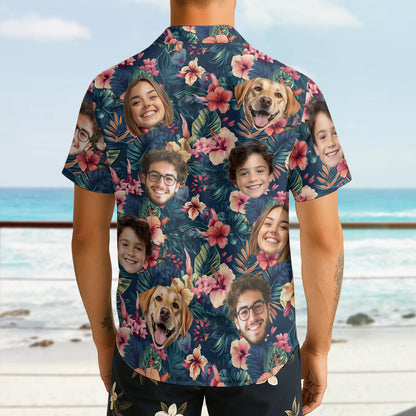 Custom Photo With Beloved Ones Tropical - Personalized Customized Hawaiian shirt