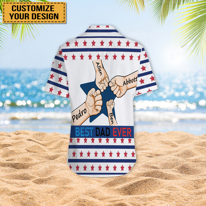 Five Star Best Dad Ever - Gift For Father Grandpa Dad - Personalized Customized Hawaiian shirt