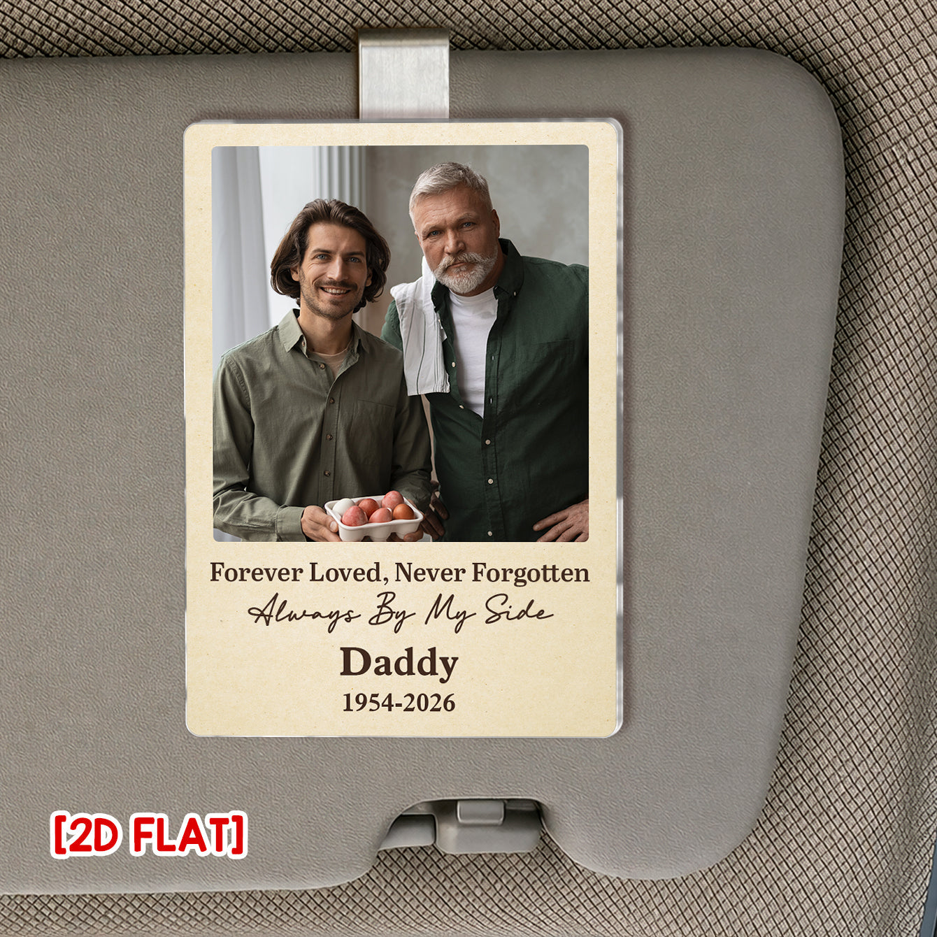 Custom Photo Always By My Side - Personalized Car Visor Clip - Special Gift For Family Members, Dad, Mom