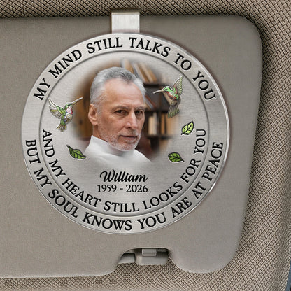 Custom Photo My Mind Still Talk To You - Personalized Car Visor Clip - Special Gift For Family Members