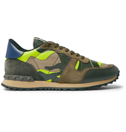 Men's Valentino Camo Rock Runners Green Sneakers