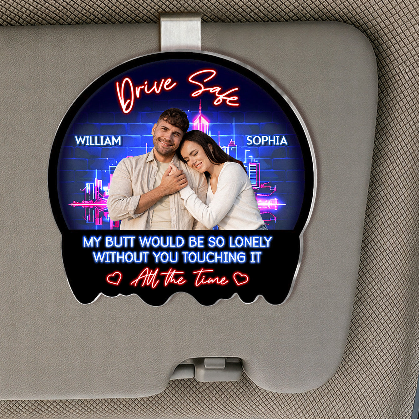 Custom Photo I Love You - Personalized Car Visor Clip - Special Gift For Couple, Him, Her