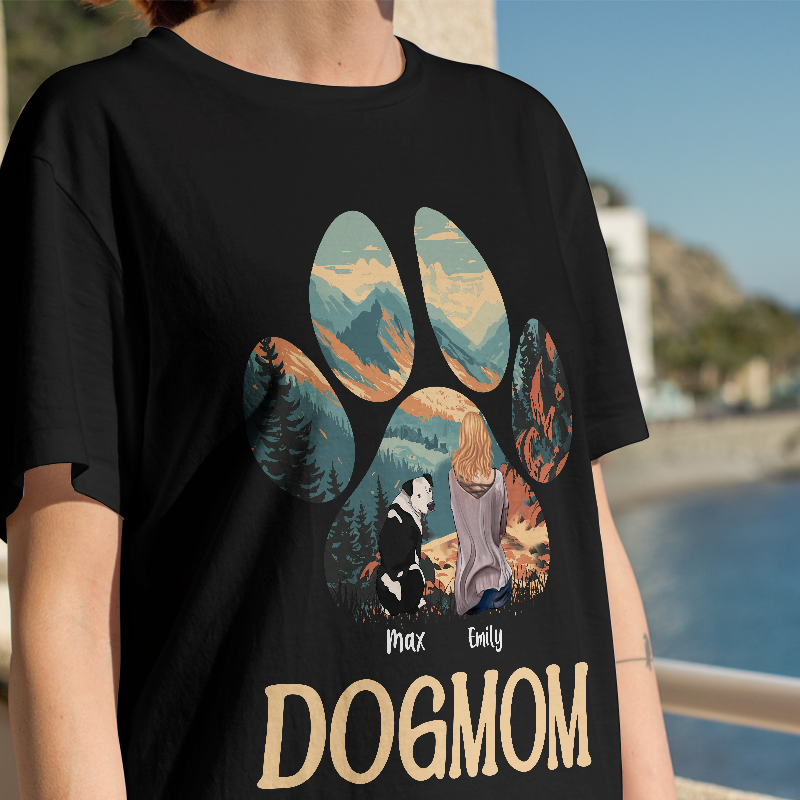 Dog Mom Personalized Custom T-Shirt Gift For Dog Lovers