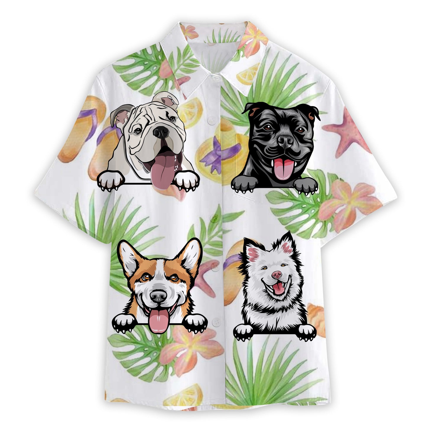 Dog Lover Dog Pet Summer Hawaii Cool Customization- Summer Hawaiian shirt - Personalized Customized Hawaiian shirt