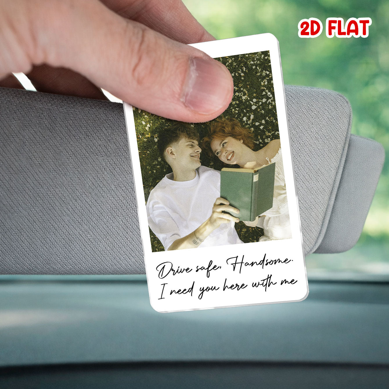 Custom Photo Drive Safe I Love You - Personalized Car Visor Clip - Special Gift For Couple, Boyfriend, Girlfriend
