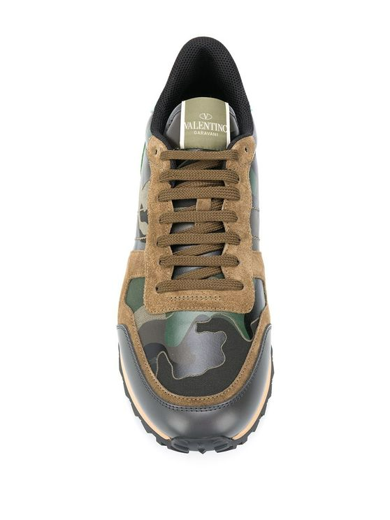 Men's Valentino Camo Rock Runners Green Sneakers