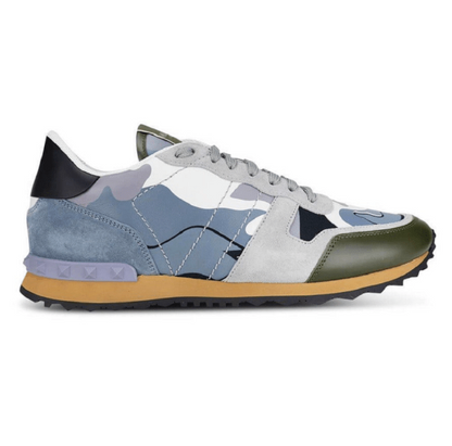 Men's Valentino Camo Rock Runners Grey Olive Sneakers