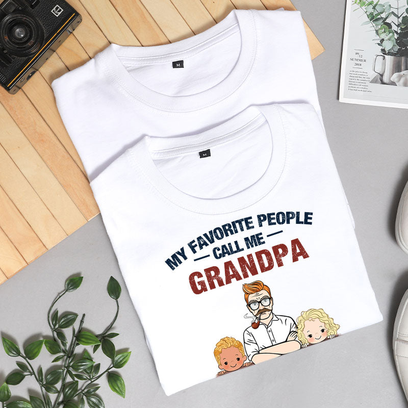 Favorite People Call Me Grandpa Man And Kids Personalized Shirt