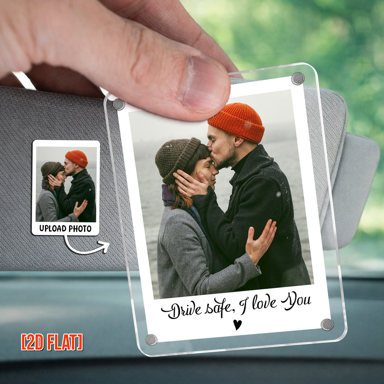 Custom Photo Love I Love You Forever - Personalized Car Visor Clip - Special Gift For Couple, Him, Her