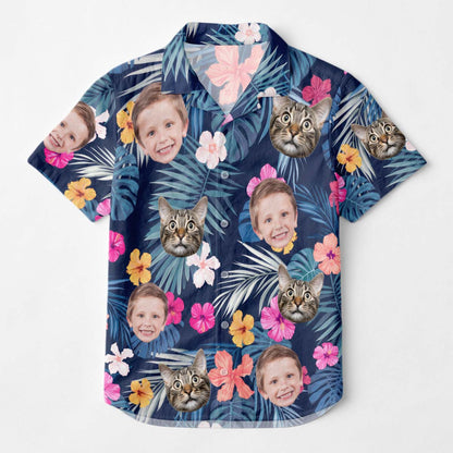 Custom Photo With Beloved Ones Tropical - Personalized Customized Hawaiian shirt