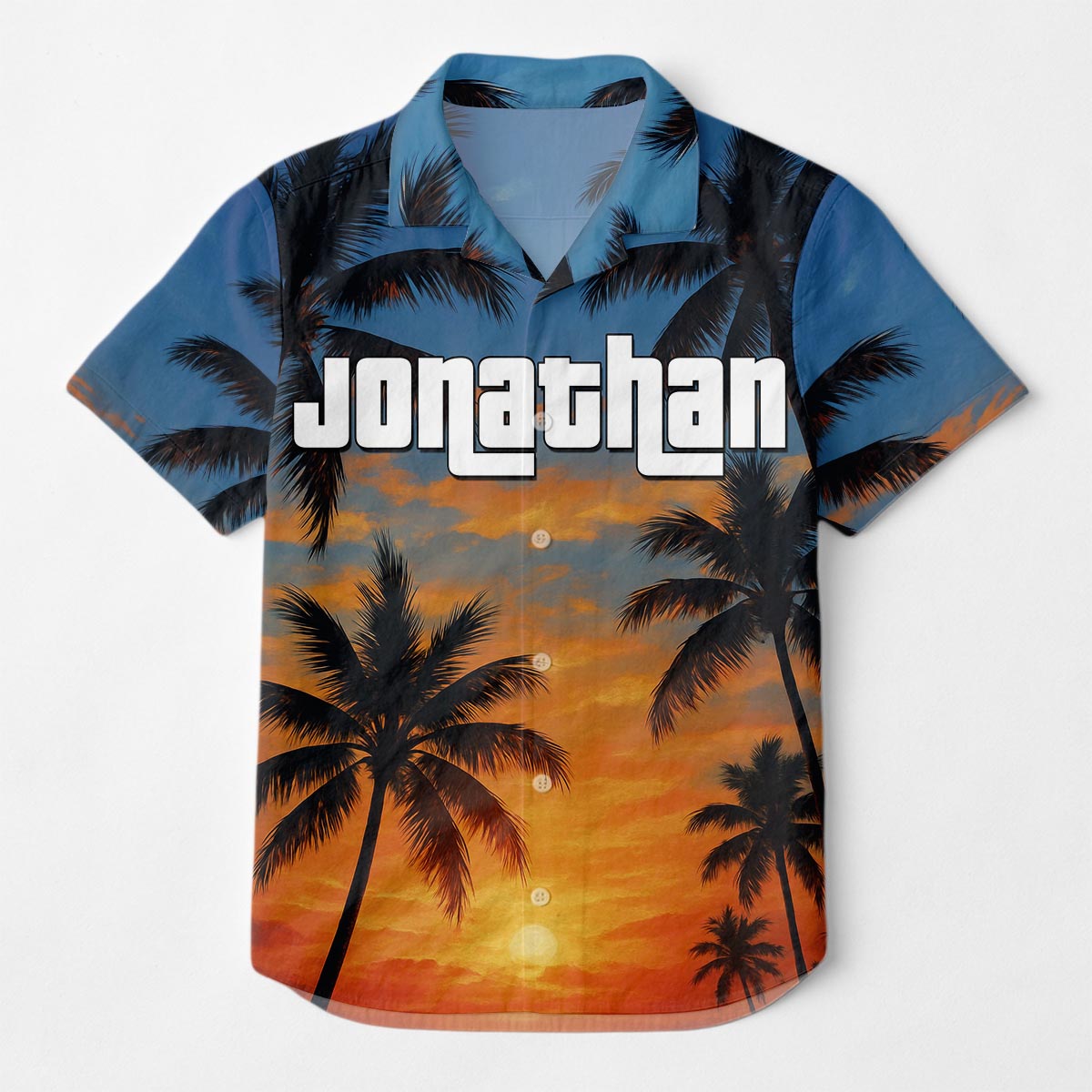 Custom Photo Sunset Tropical  - Personalized Customized Hawaiian shirt