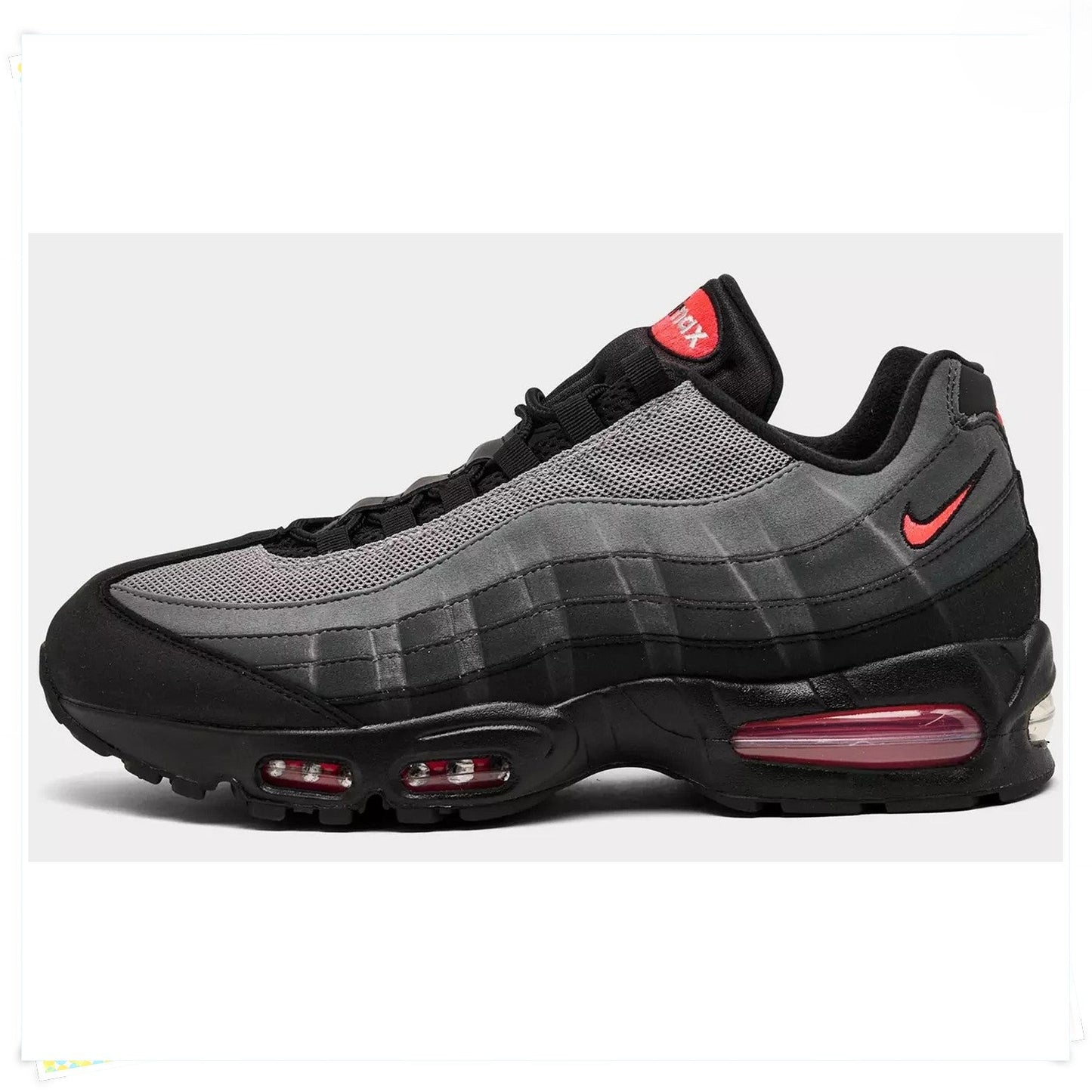 Men's Nike Air Max 95 Black Bright Crimson Shoes