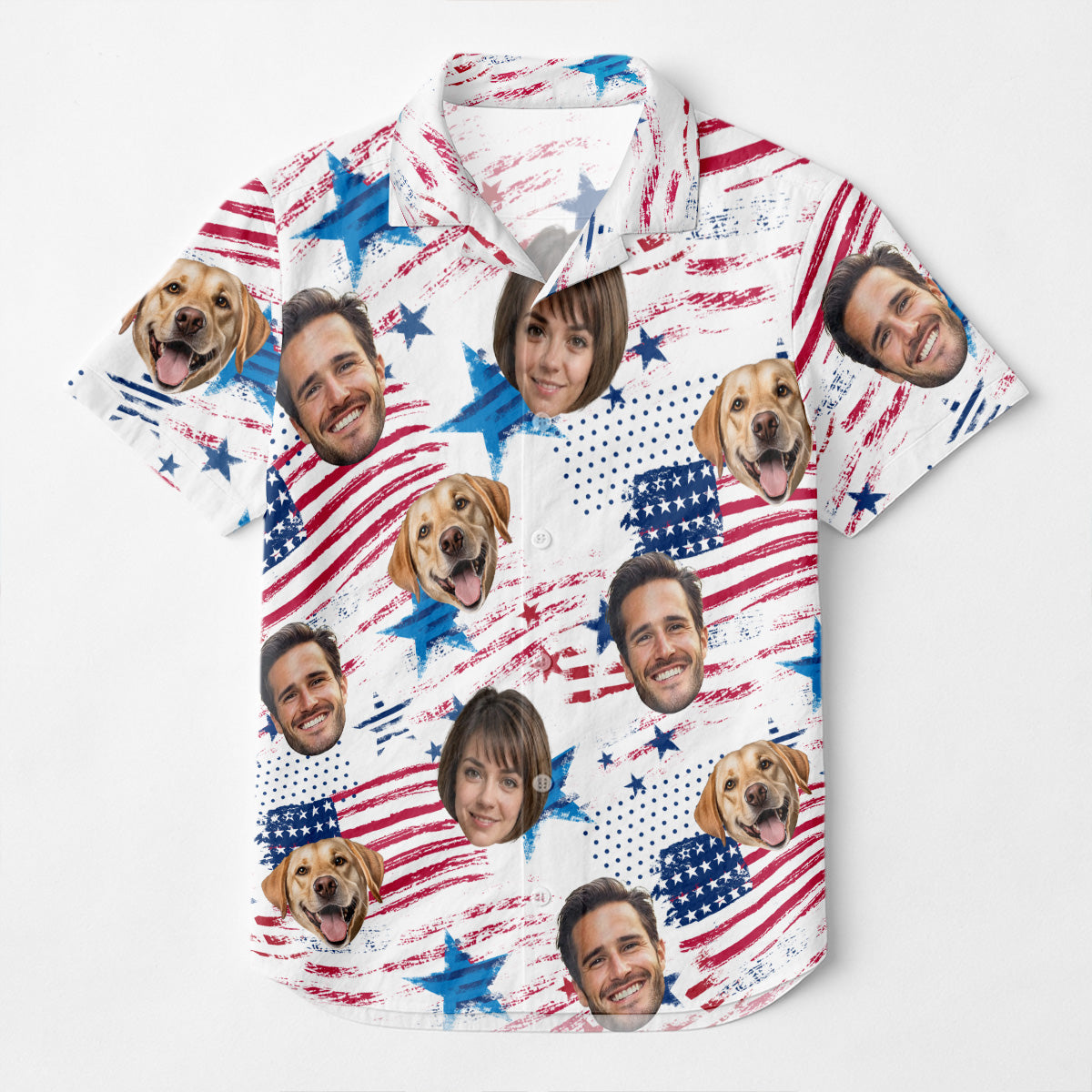 Custom Photo With Beloved Ones American Theme - Personalized Customized Hawaiian shirt