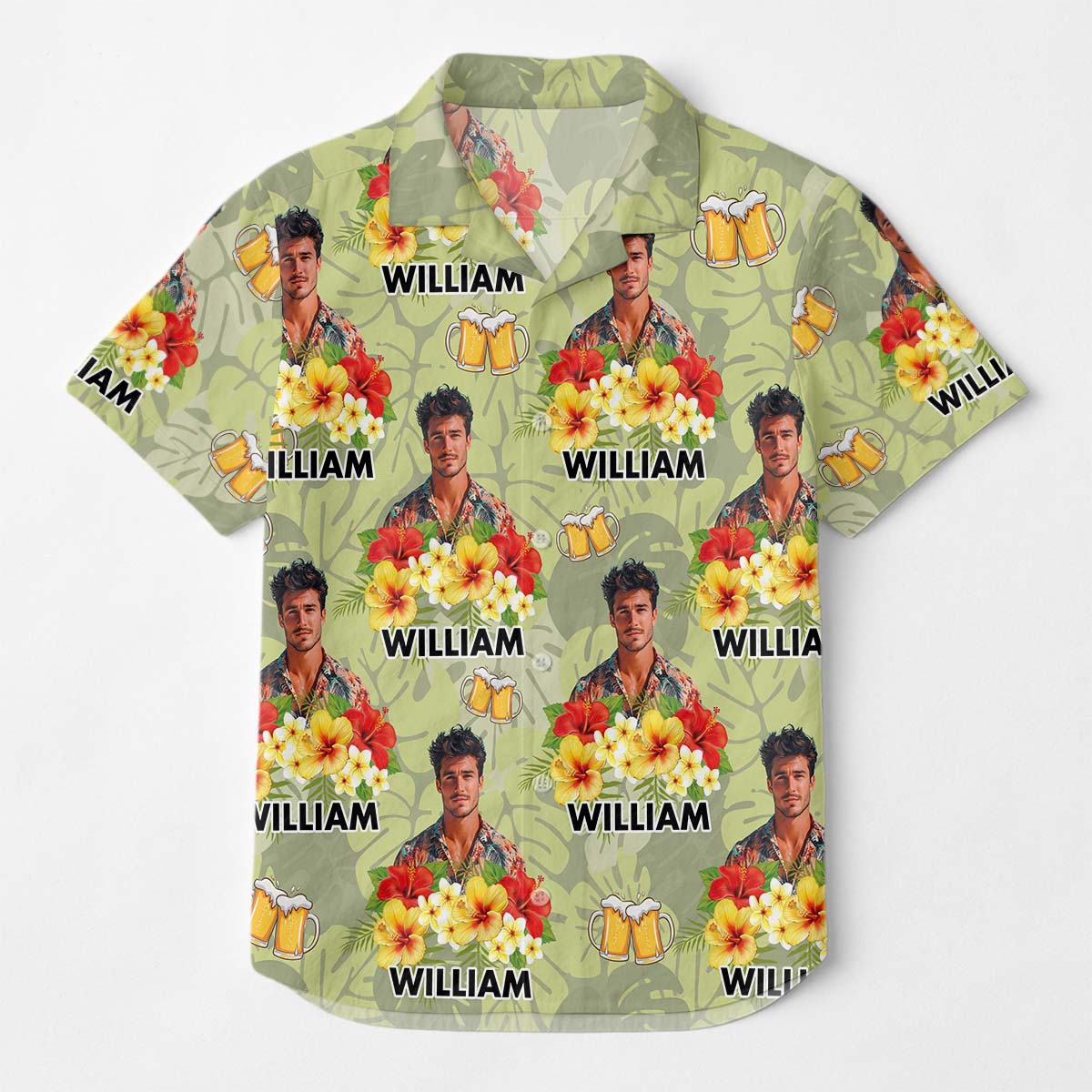 Custom Photo Drinkin' & Cheerin' - Personalized Customized Hawaiian Shirt
