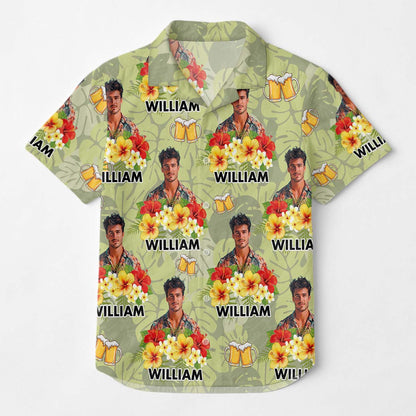 Custom Photo Drinkin' & Cheerin' - Personalized Customized Hawaiian Shirt