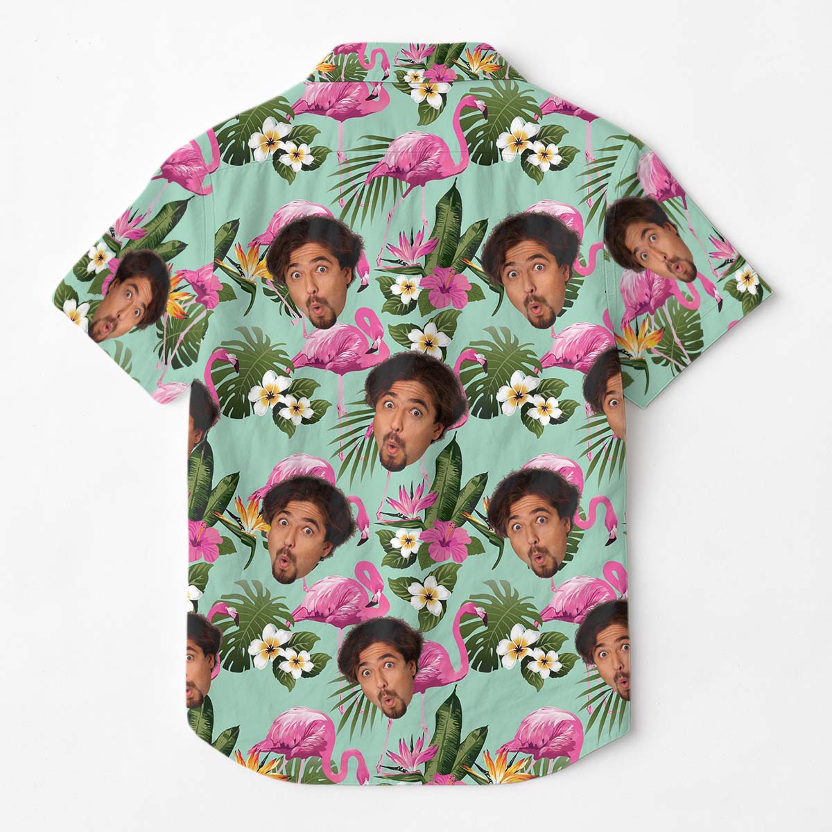 Custom Photo With Beloved Ones Flamingo Theme - Personalized Customized Hawaiian Shirt