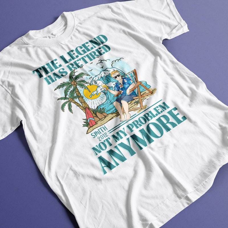 The Legend Has Retired - Personalized Customized T-shirt - Retirement Gift For Dad, Mom, Grandpa, Grandma